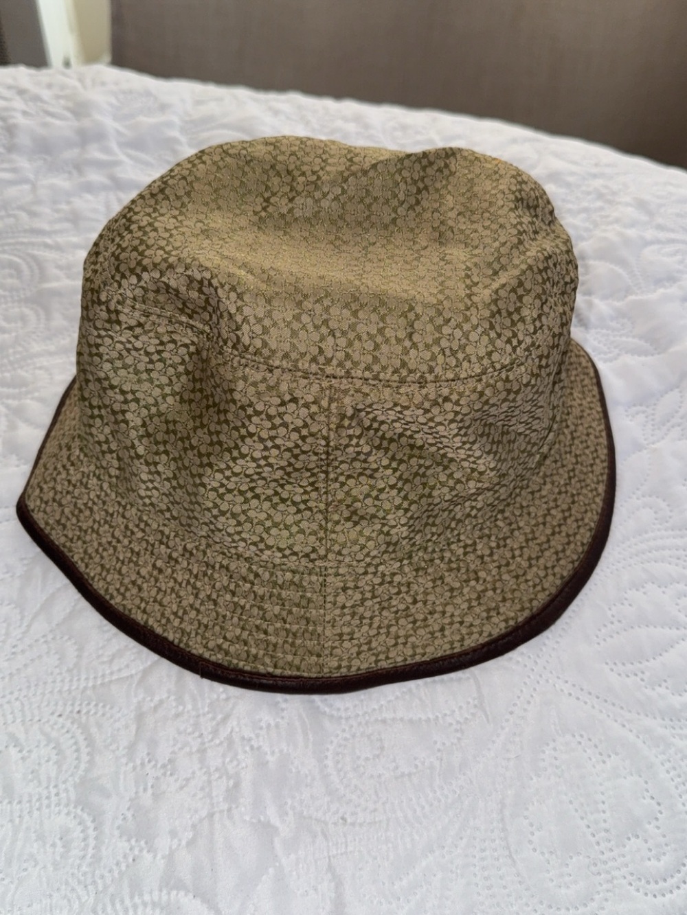 Coach Men's Olive/Tan Signature Pattern Bucket Hat